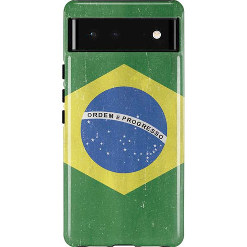 Brazil Flag Distressed Pixel Cases